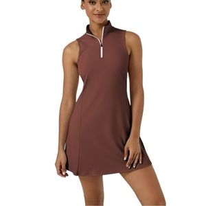 Halara Athletic Tennis Golf Zipper Collared Dress With Shorts XS